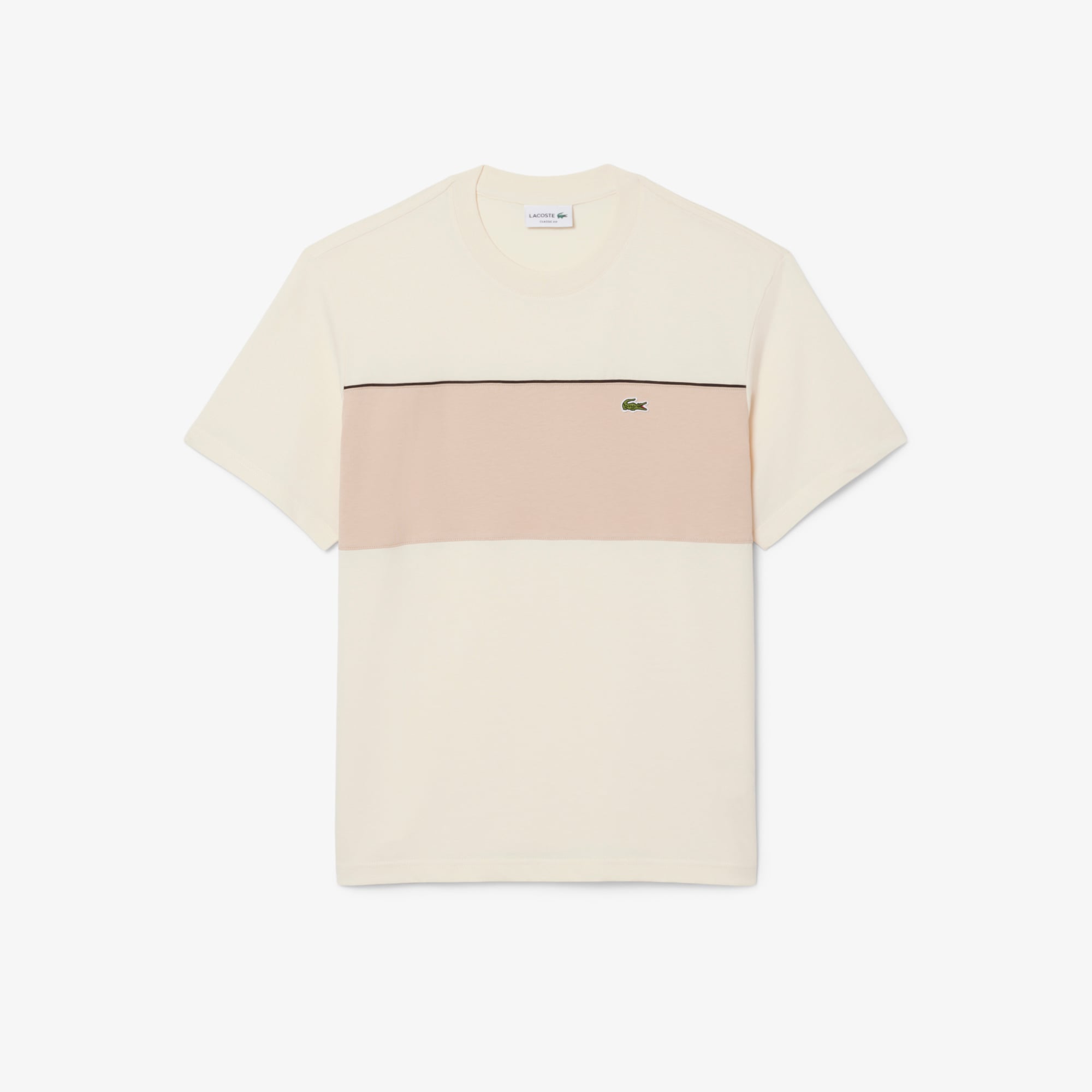 Áo Thun Lacoste Nam Dáng Oversize Chất Liệu Cotton Họa Tiết Color-Block