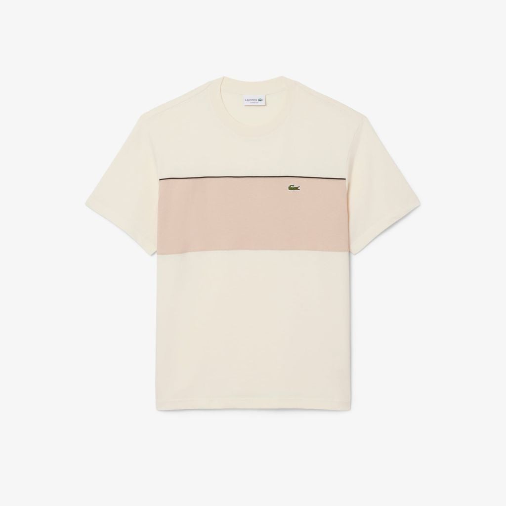 Áo Thun Lacoste Nam Dáng Oversize Chất Liệu Cotton Họa Tiết Color-Block