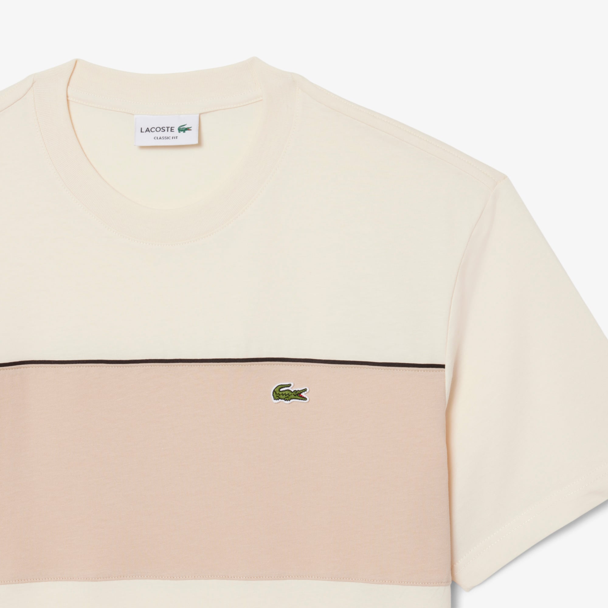 Áo Thun Lacoste Nam Dáng Oversize Chất Liệu Cotton Họa Tiết Color-Block