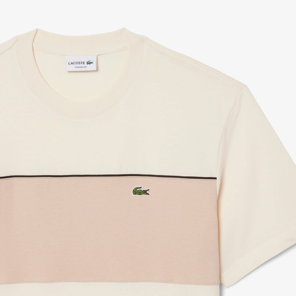 Áo Thun Lacoste Nam Dáng Oversize Chất Liệu Cotton Họa Tiết Color-Block