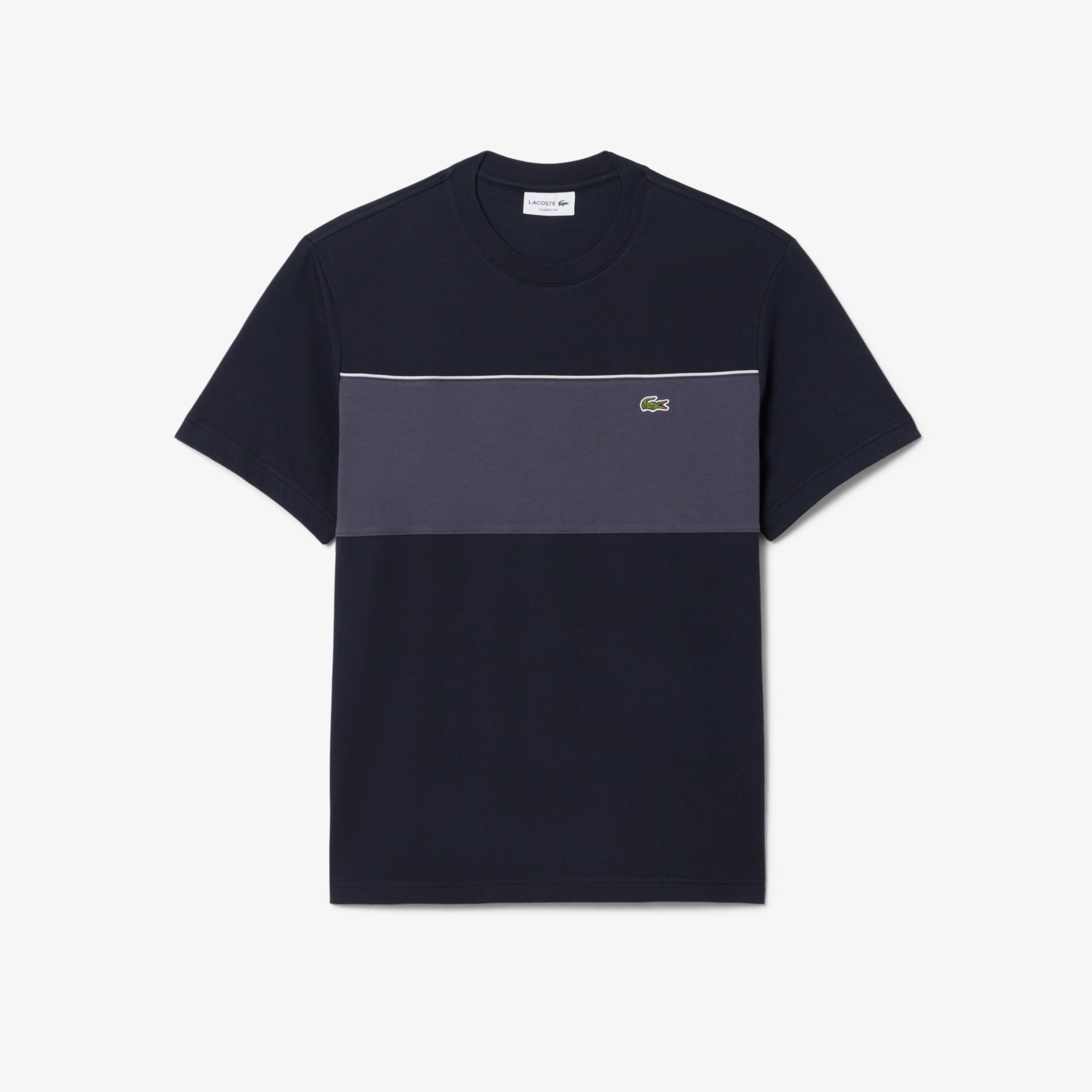Áo Thun Lacoste Nam Dáng Oversize Chất Liệu Cotton Họa Tiết Color-Block