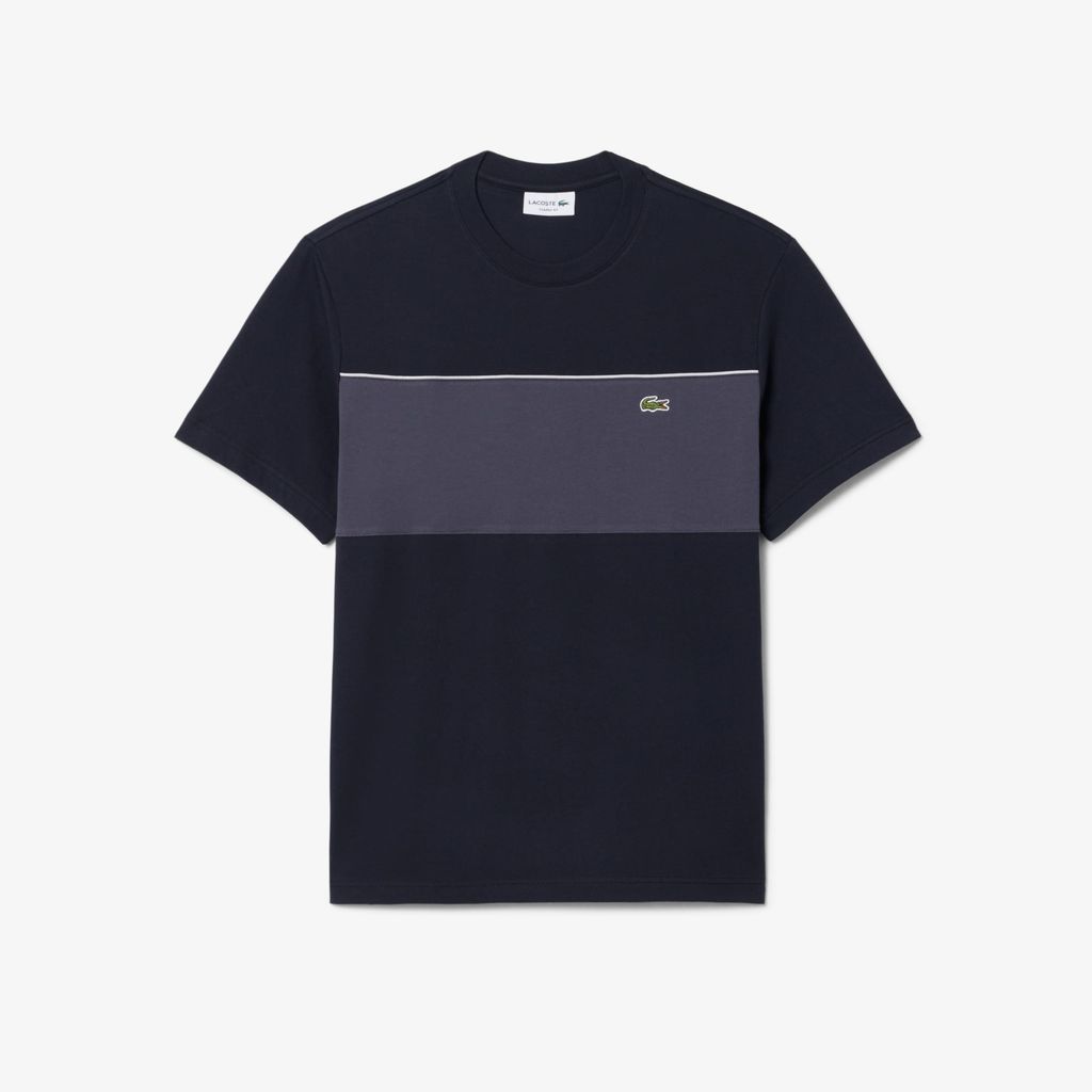 Áo Thun Lacoste Nam Dáng Oversize Chất Liệu Cotton Họa Tiết Color-Block