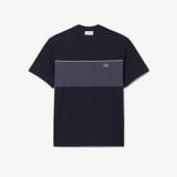 Áo Thun Lacoste Nam Dáng Oversize Chất Liệu Cotton Họa Tiết Color-Block