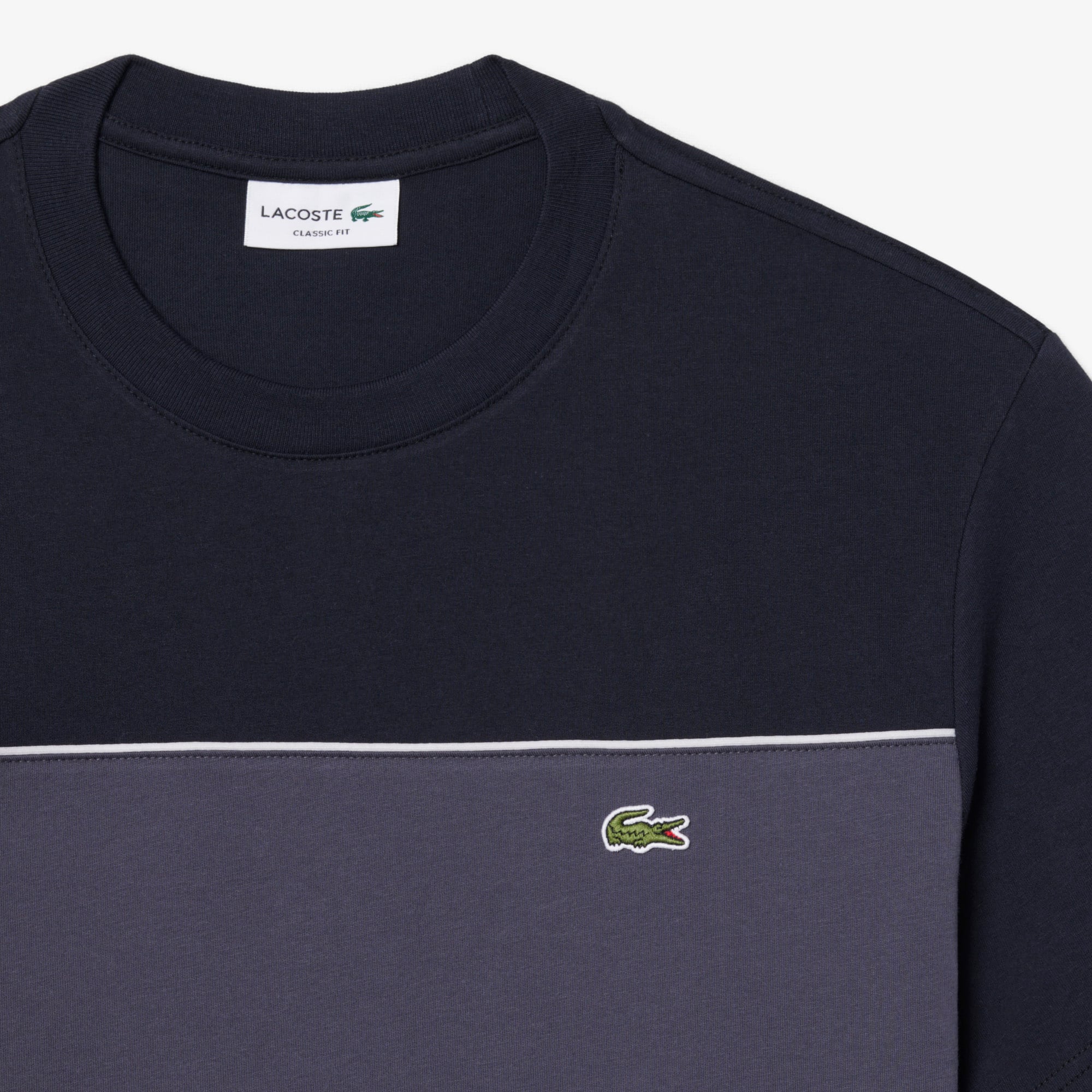 Áo Thun Lacoste Nam Dáng Oversize Chất Liệu Cotton Họa Tiết Color-Block