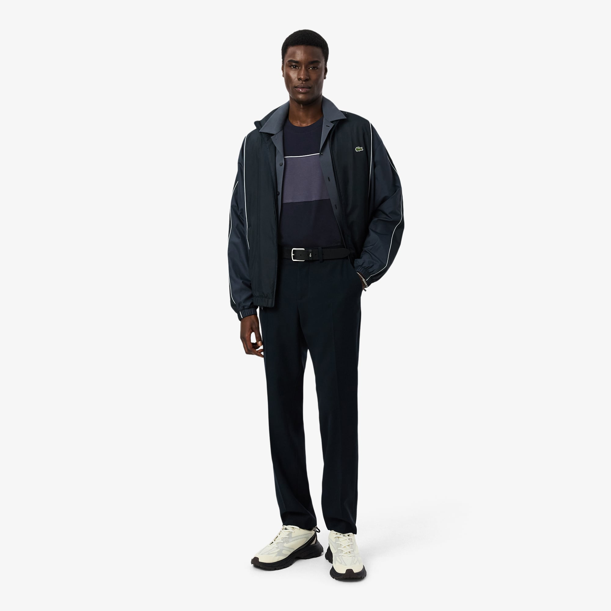 Áo Thun Lacoste Nam Dáng Oversize Chất Liệu Cotton Họa Tiết Color-Block