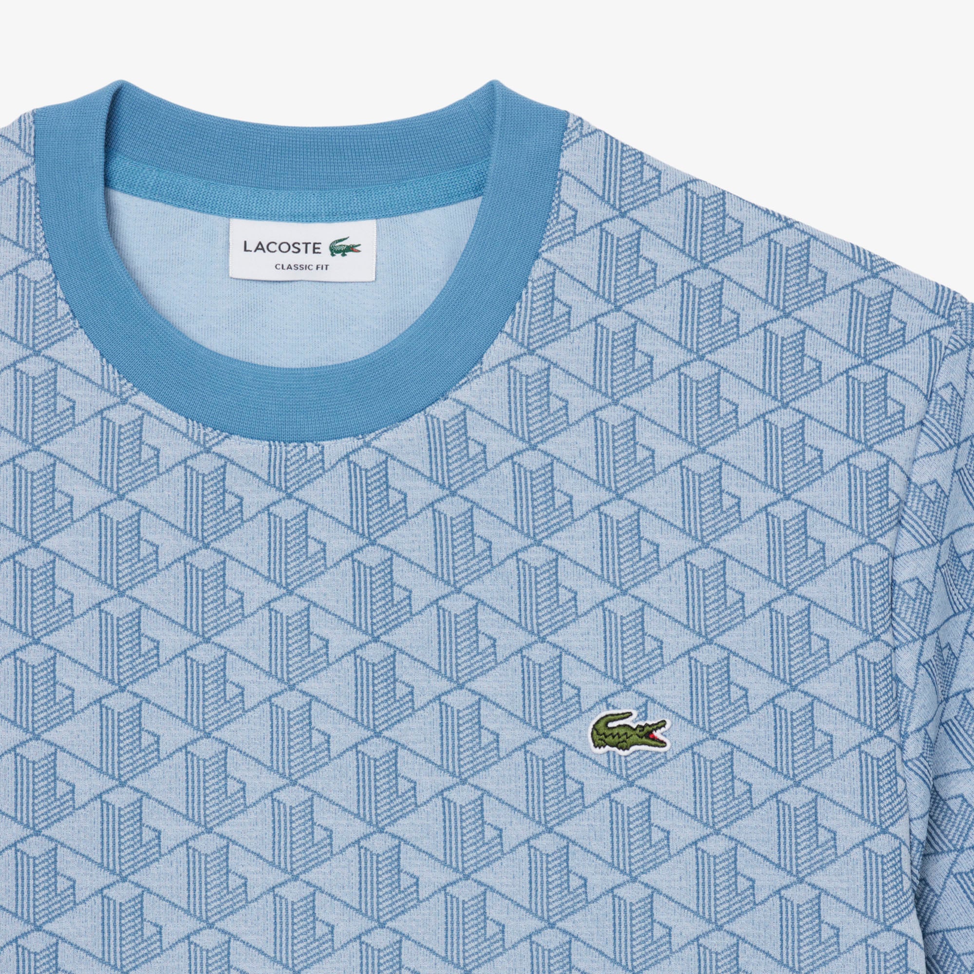 Áo Thun Lacoste Nam Dáng Suông Dệt Nổi Họa Tiết Monogram