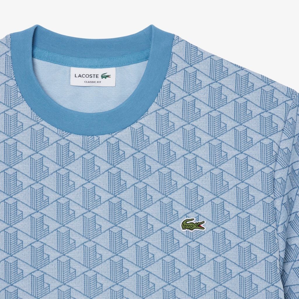 Áo Thun Lacoste Nam Dáng Suông Dệt Nổi Họa Tiết Monogram