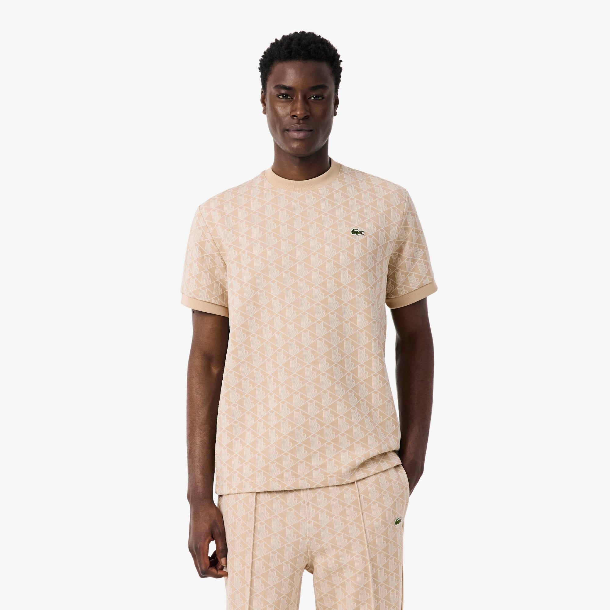 Áo Thun Lacoste Nam Dáng Suông Dệt Nổi Họa Tiết Monogram