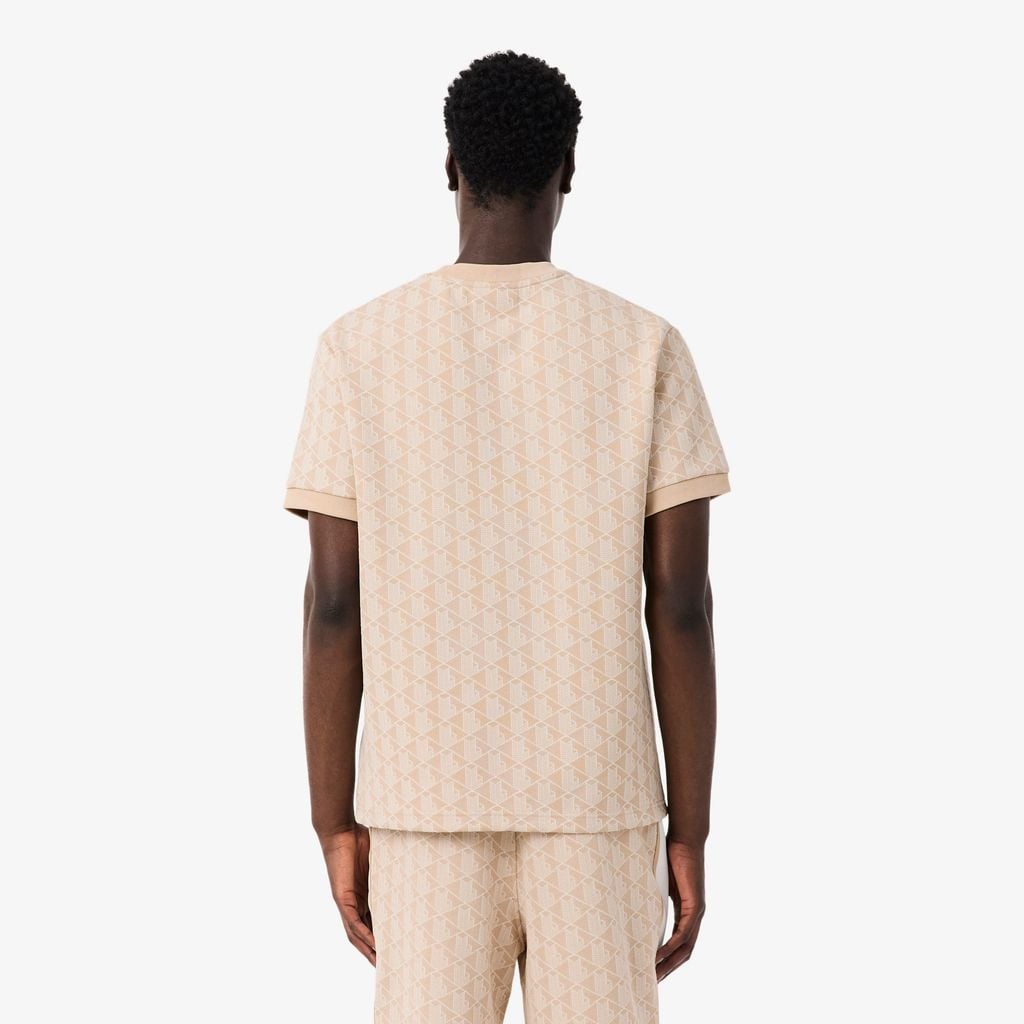 Áo Thun Lacoste Nam Dáng Suông Dệt Nổi Họa Tiết Monogram