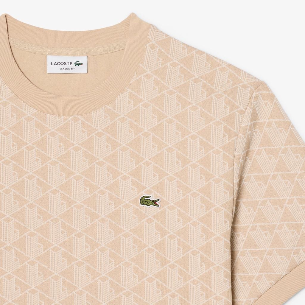 Áo Thun Lacoste Nam Dáng Suông Dệt Nổi Họa Tiết Monogram