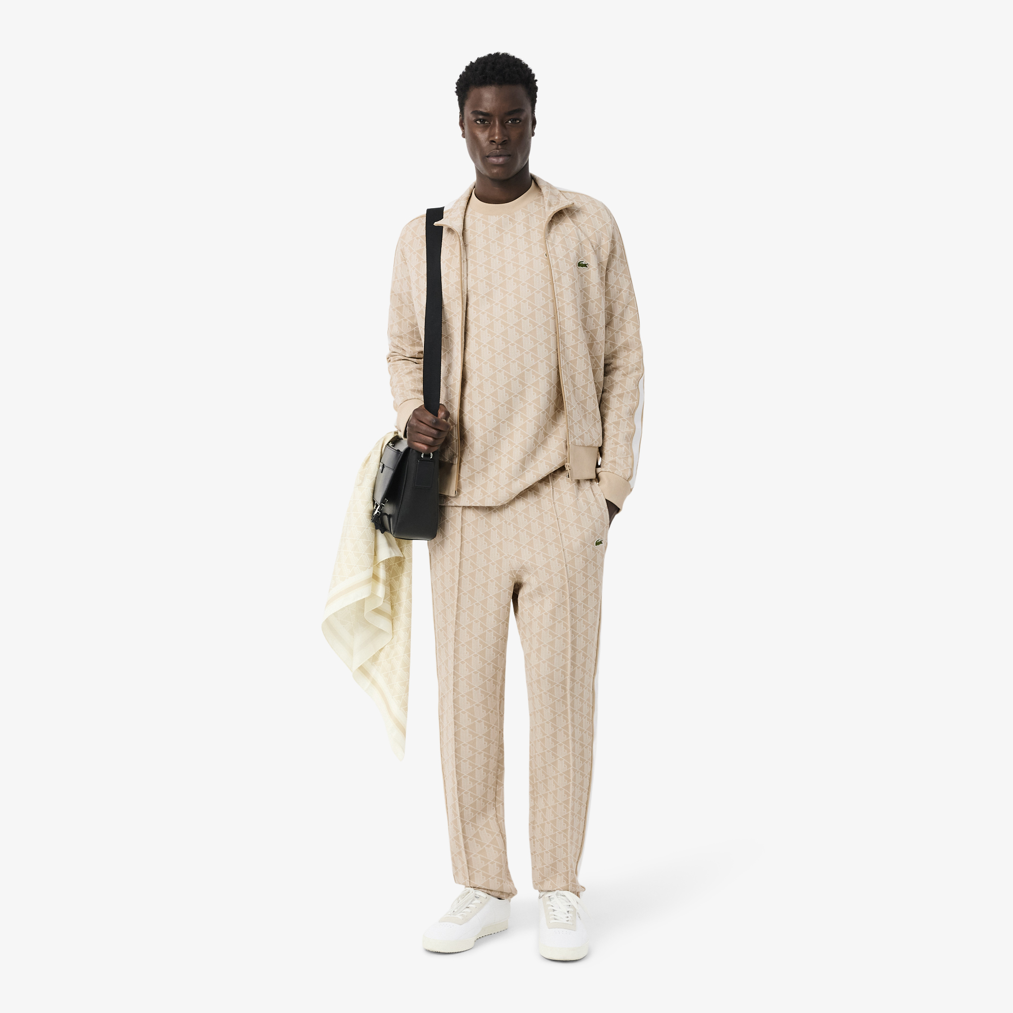 Áo Thun Lacoste Nam Dáng Suông Dệt Nổi Họa Tiết Monogram