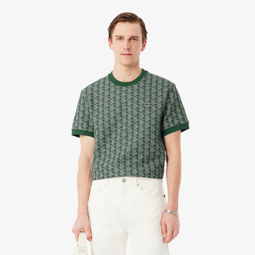 Áo Thun Lacoste Nam Dáng Suông Dệt Nổi Họa Tiết Monogram