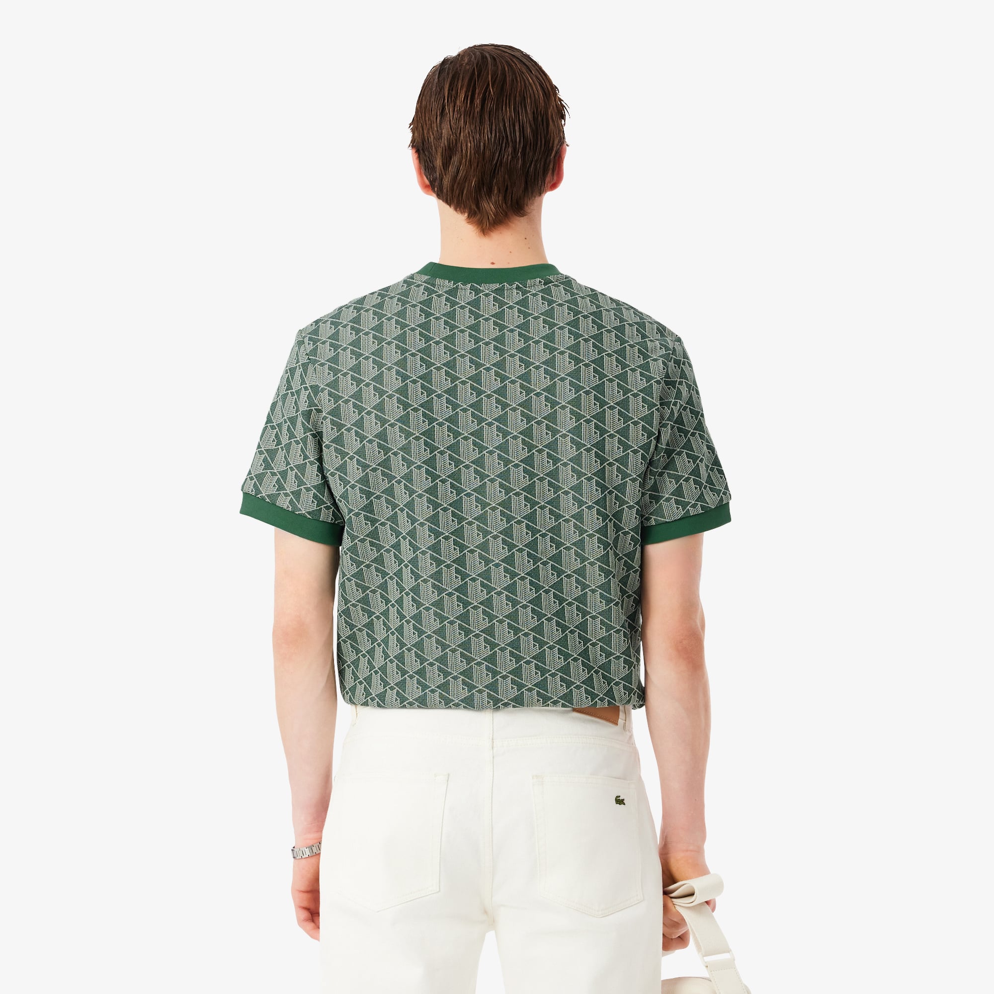 Áo Thun Lacoste Nam Dáng Suông Dệt Nổi Họa Tiết Monogram