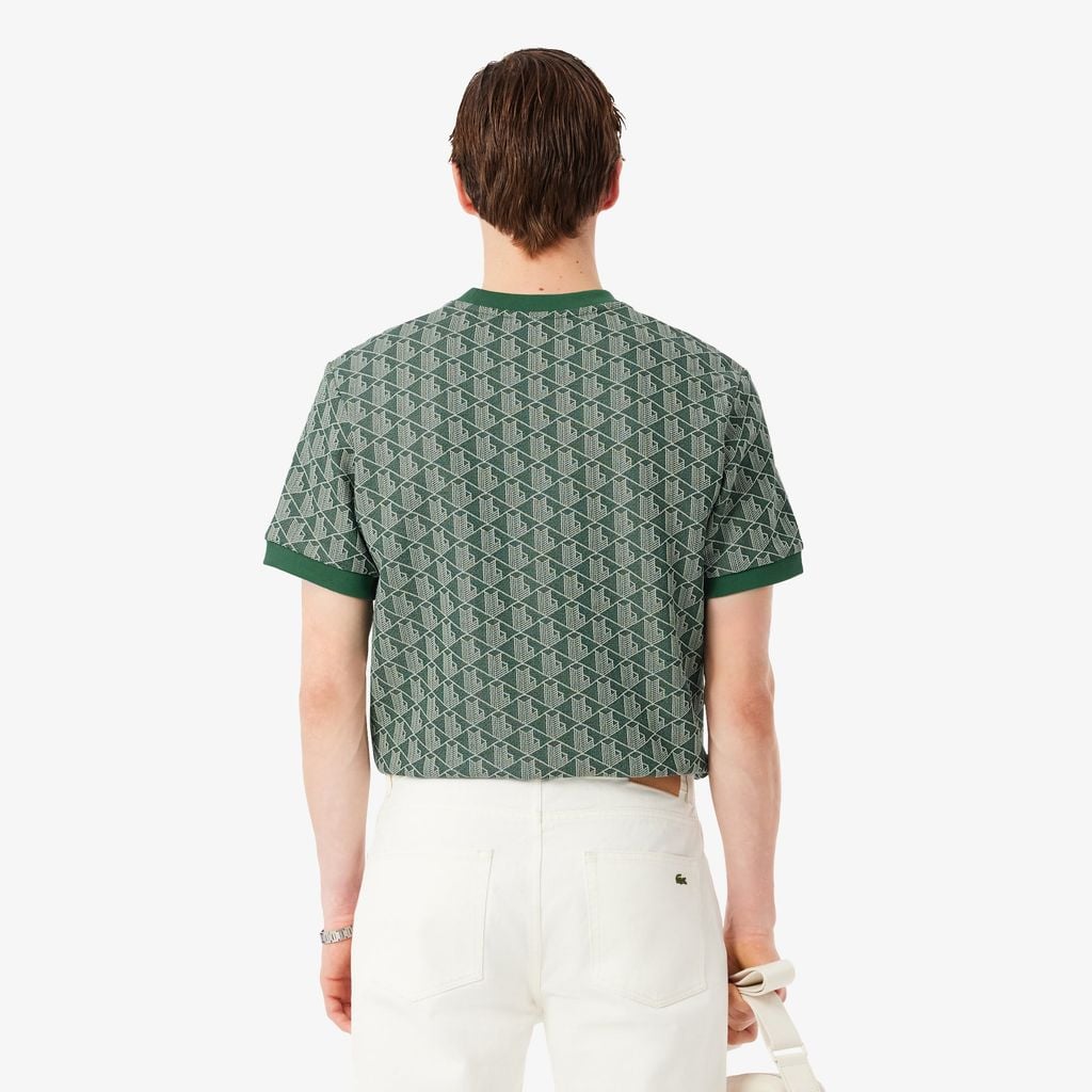 Áo Thun Lacoste Nam Dáng Suông Dệt Nổi Họa Tiết Monogram