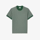 Áo Thun Lacoste Nam Dáng Suông Dệt Nổi Họa Tiết Monogram