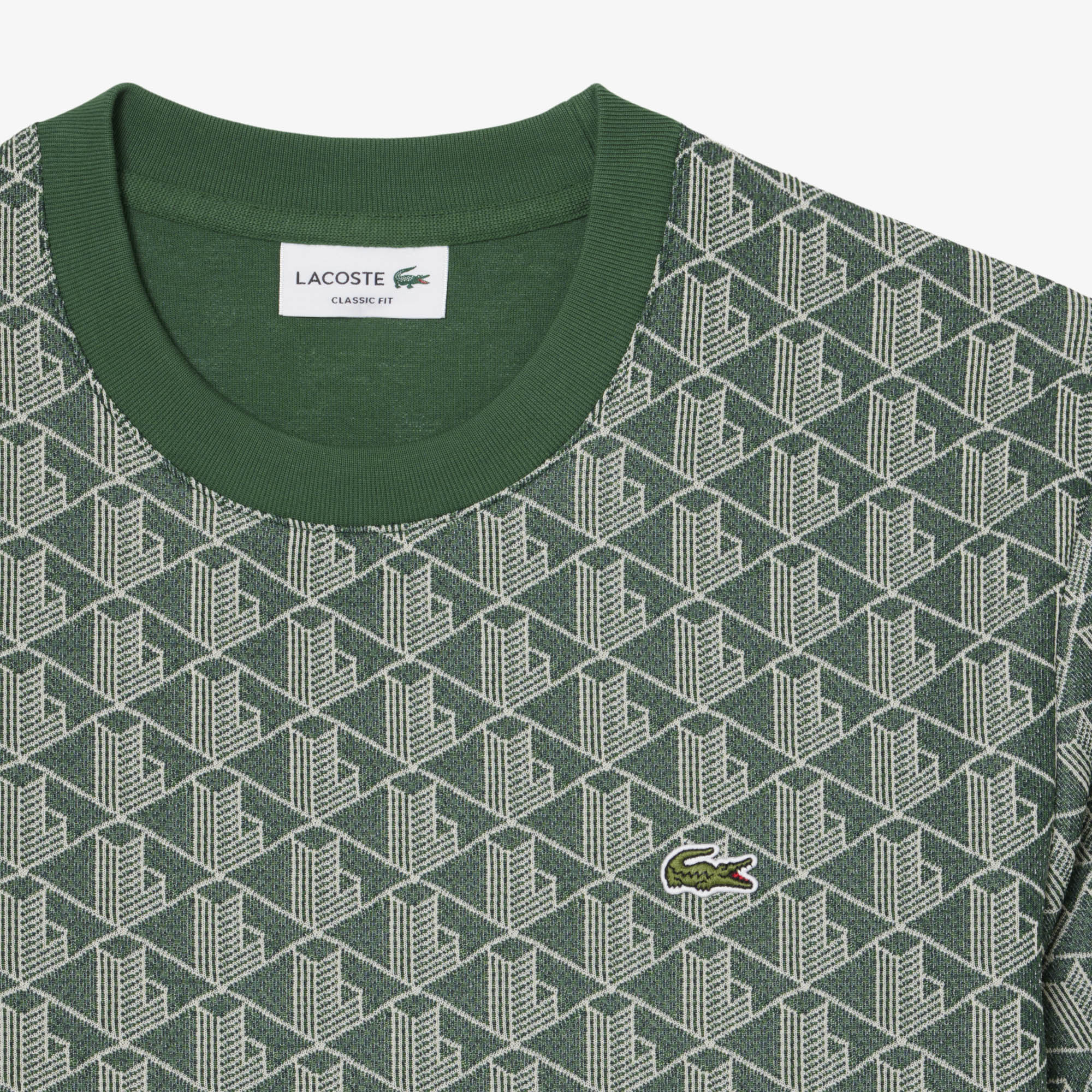 Áo Thun Lacoste Nam Dáng Suông Dệt Nổi Họa Tiết Monogram