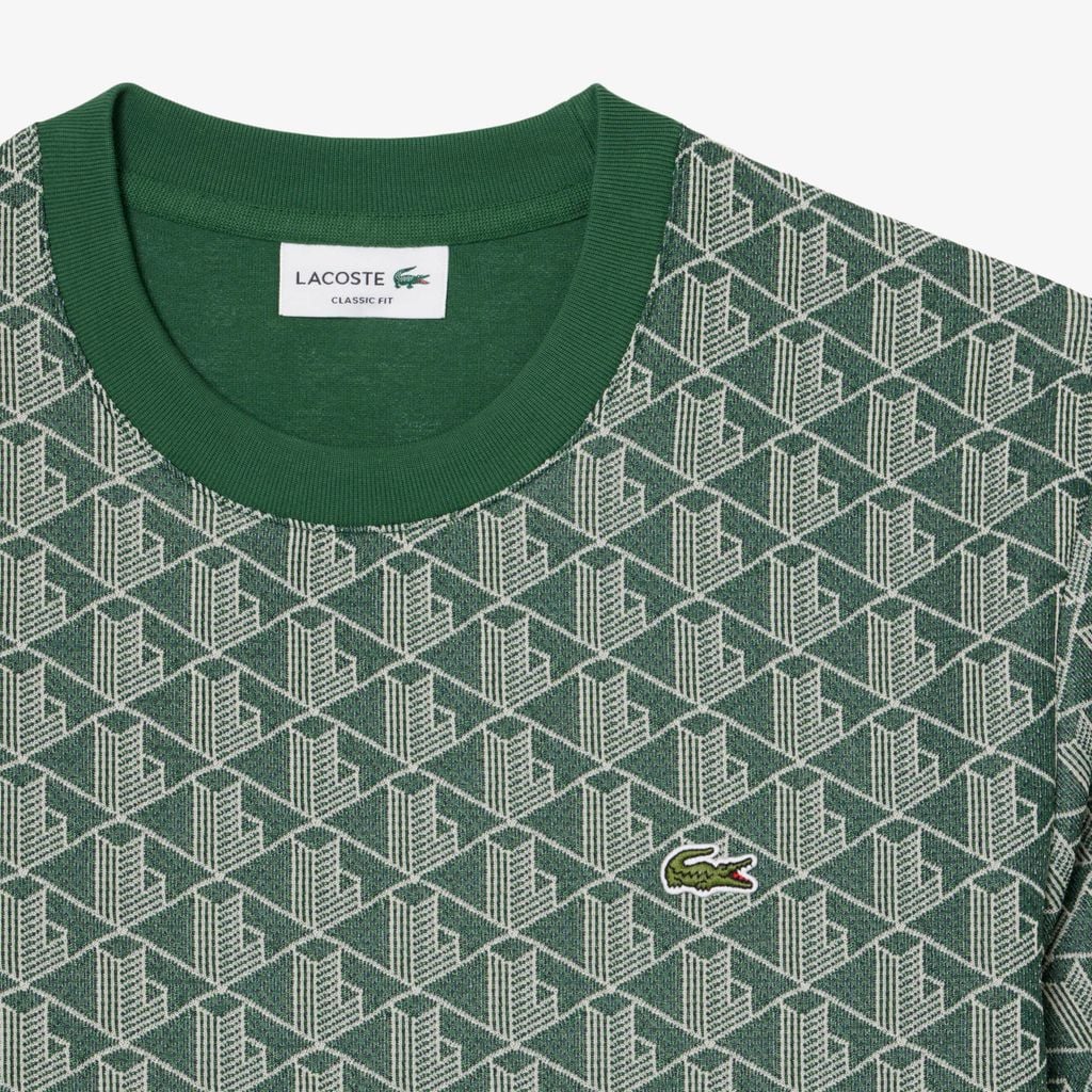 Áo Thun Lacoste Nam Dáng Suông Dệt Nổi Họa Tiết Monogram