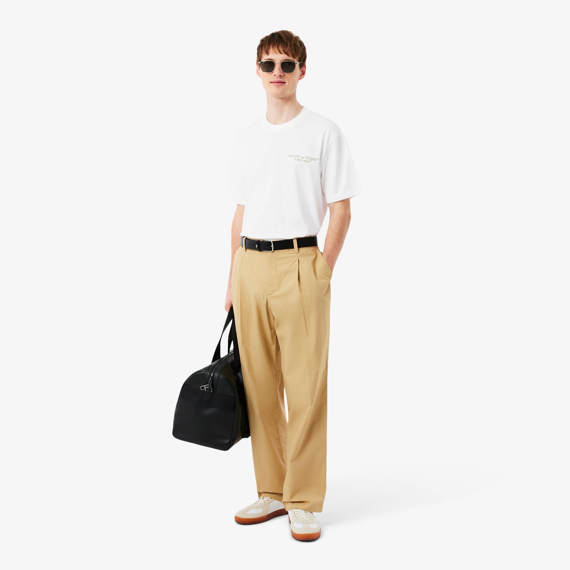 Áo Thun Lacoste Nam Dáng Cổ Điển Chất Liệu Cotton Thêu