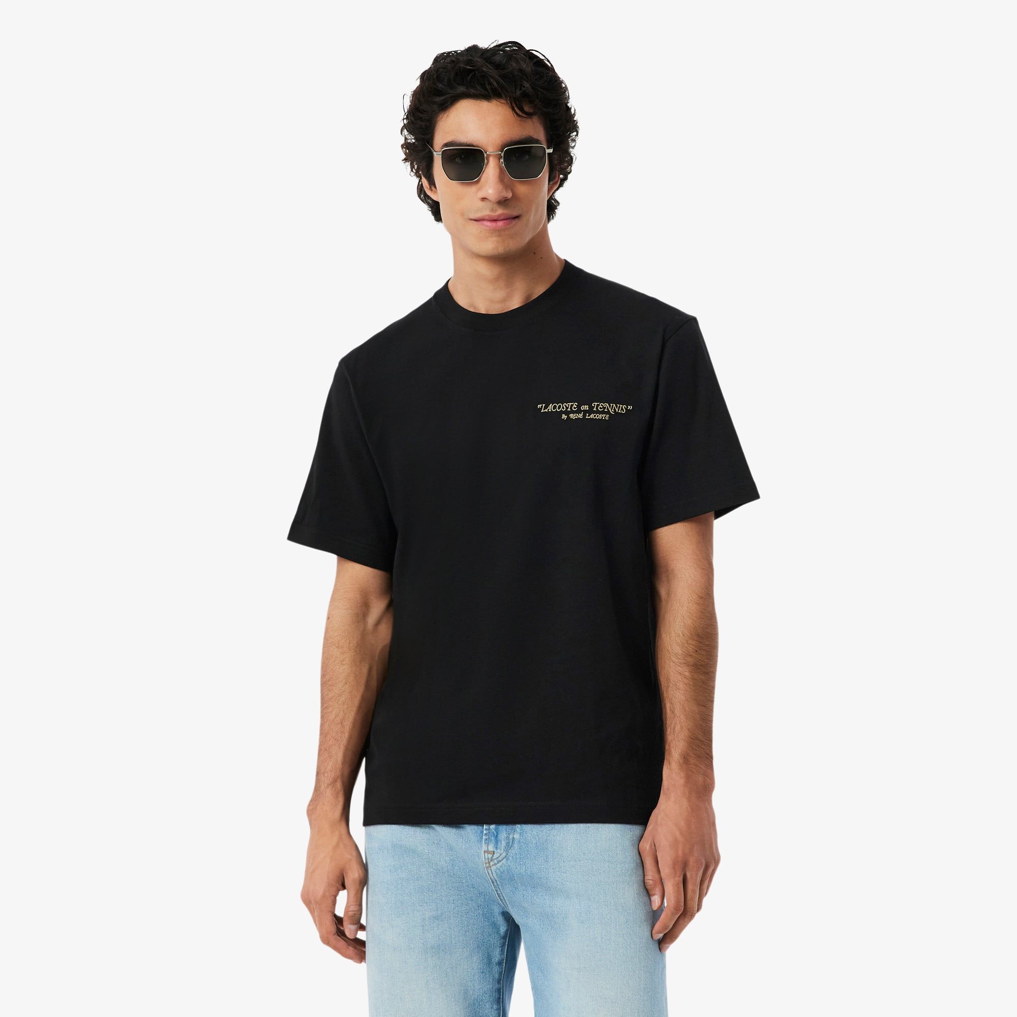 Áo Thun Lacoste Nam Dáng Cổ Điển Chất Liệu Cotton Thêu