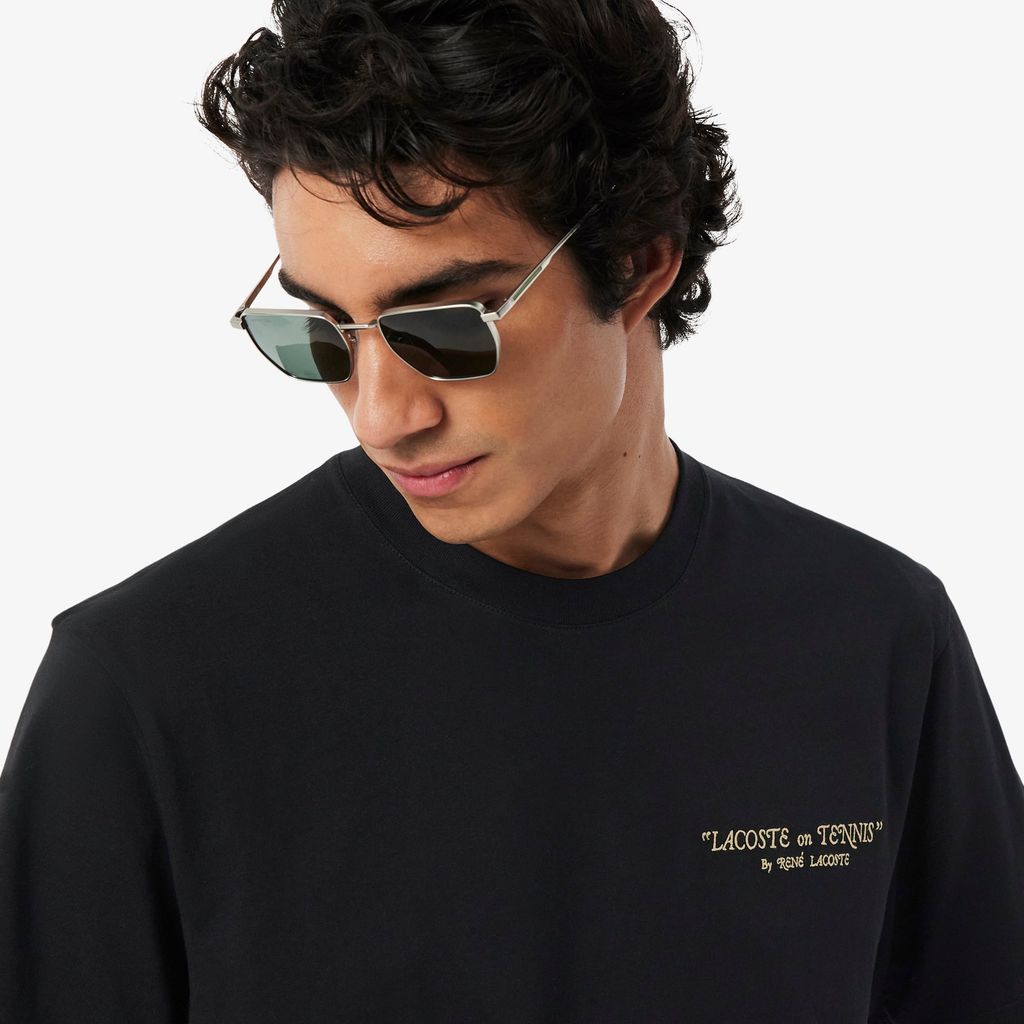 Áo Thun Lacoste Nam Dáng Cổ Điển Chất Liệu Cotton Thêu