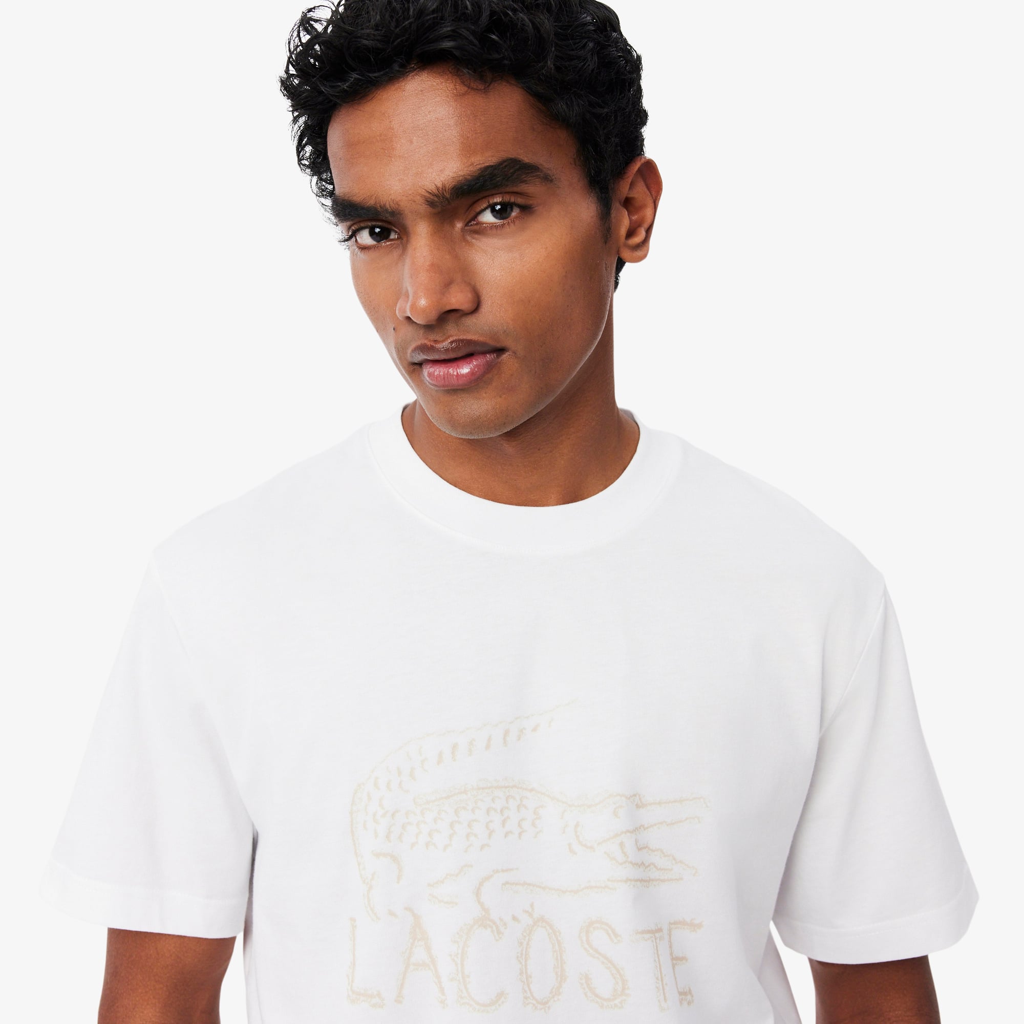Áo Thun Lacoste Nam Dáng Cổ Điển Chất Liệu Cotton In Hình