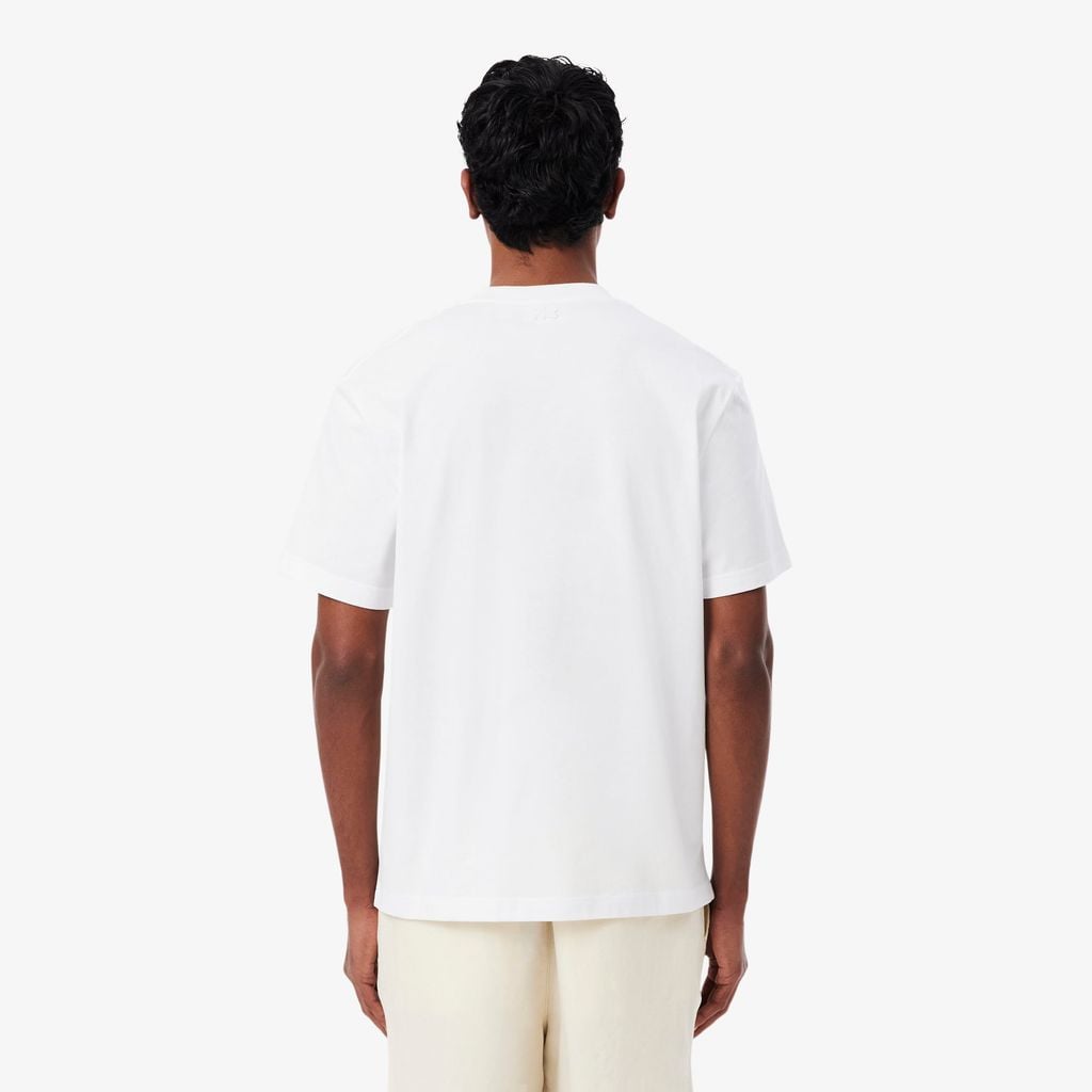 Áo Thun Lacoste Nam Dáng Cổ Điển Chất Liệu Cotton In Hình
