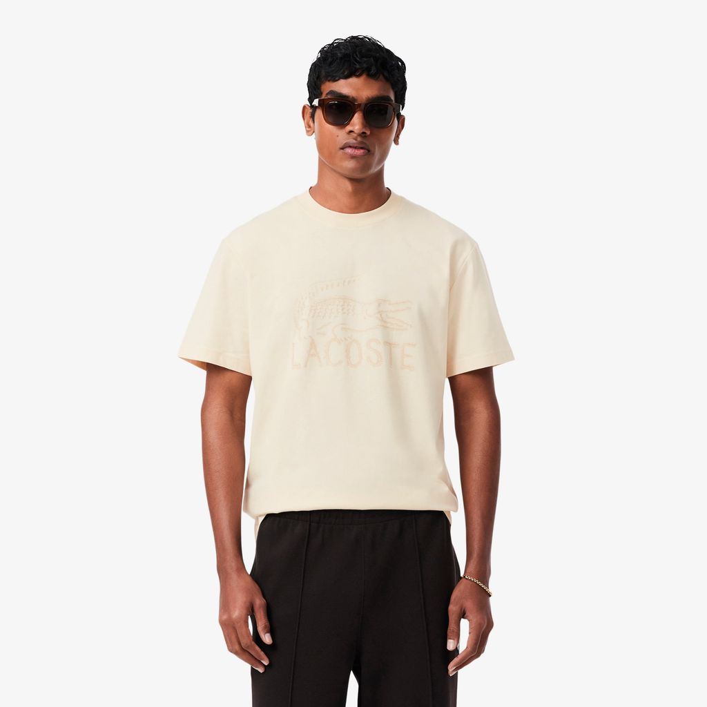 Áo Thun Lacoste Nam Dáng Cổ Điển Chất Liệu Cotton In Hình