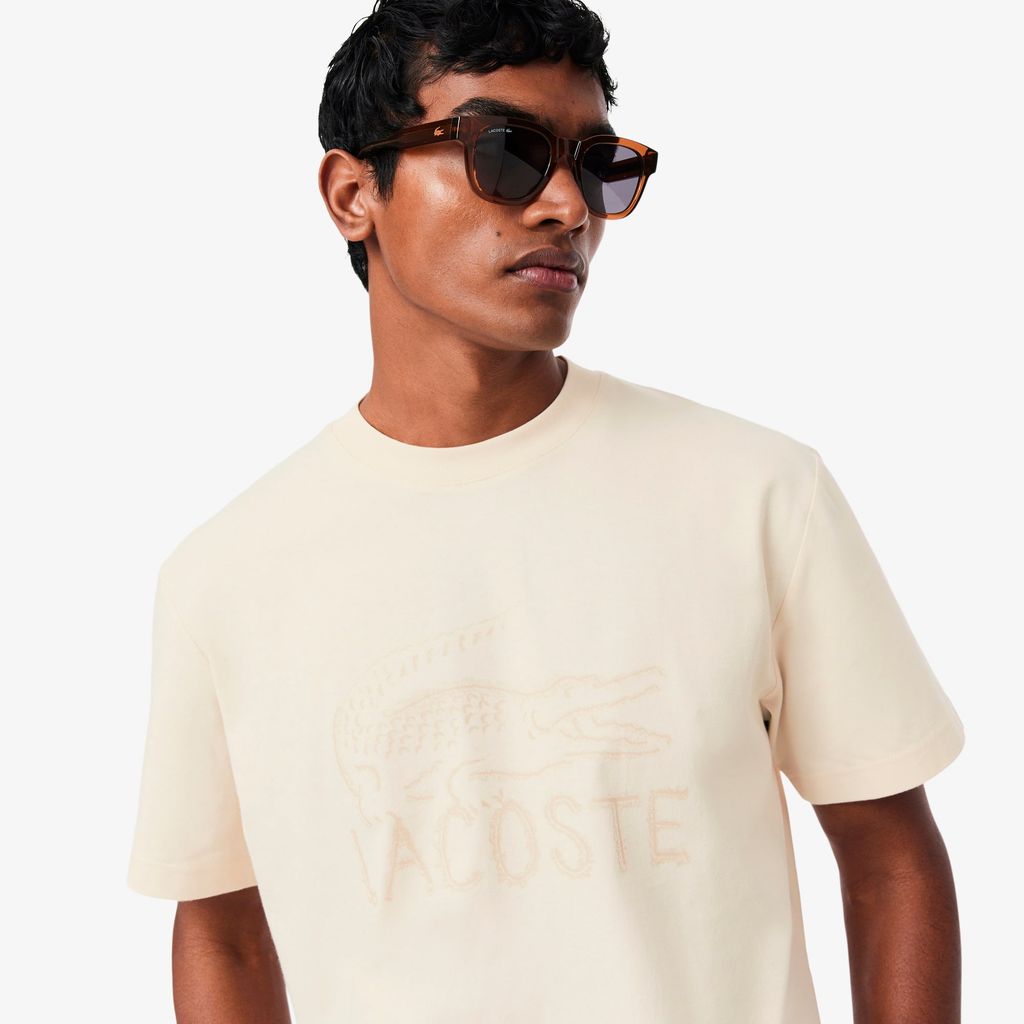 Áo Thun Lacoste Nam Dáng Cổ Điển Chất Liệu Cotton In Hình