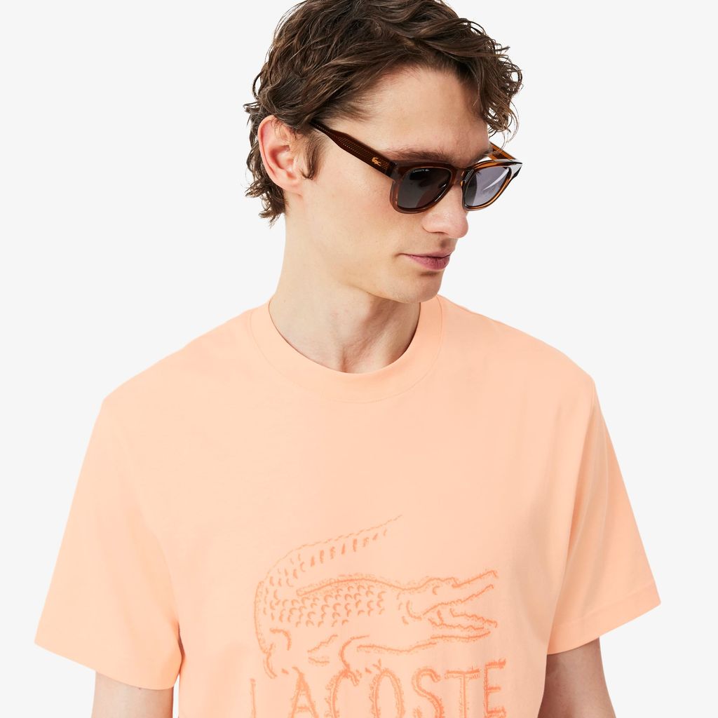 Áo Thun Lacoste Nam Dáng Cổ Điển Chất Liệu Cotton In Hình