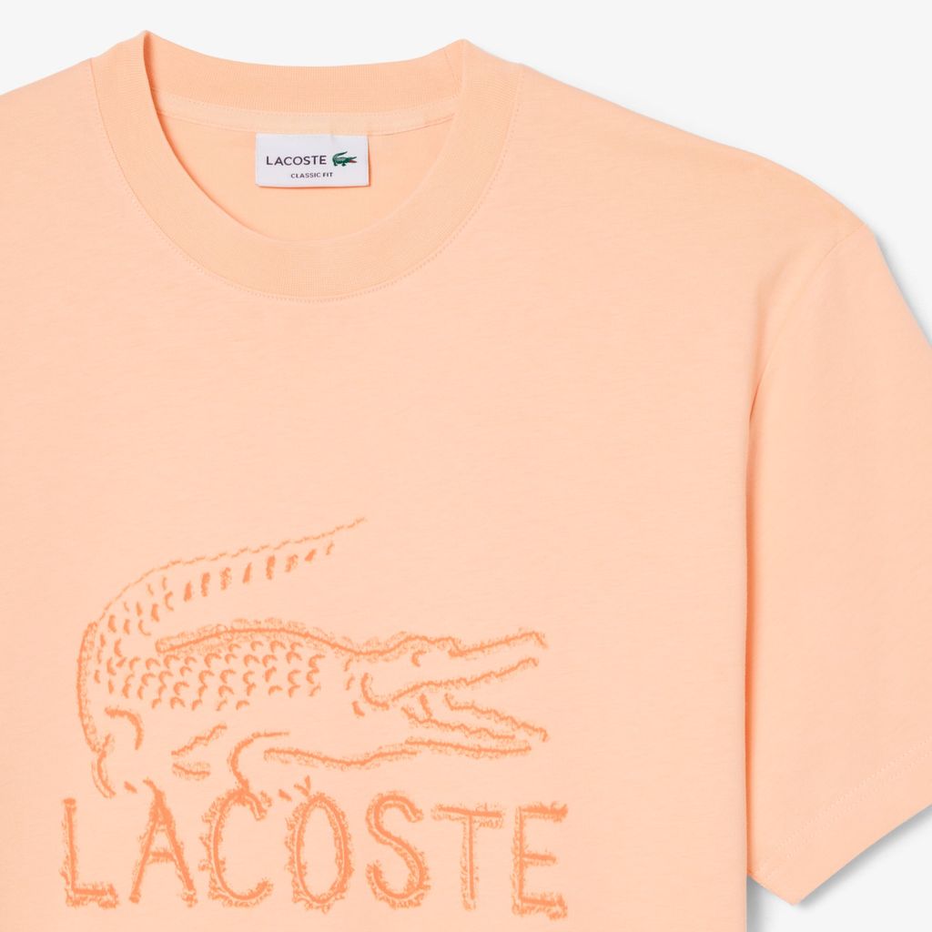 Áo Thun Lacoste Nam Dáng Cổ Điển Chất Liệu Cotton In Hình