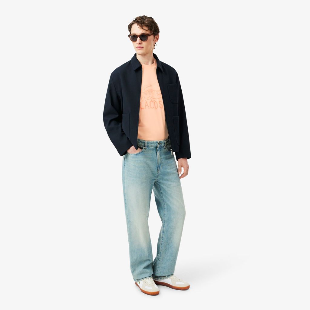 Áo Thun Lacoste Nam Dáng Cổ Điển Chất Liệu Cotton In Hình