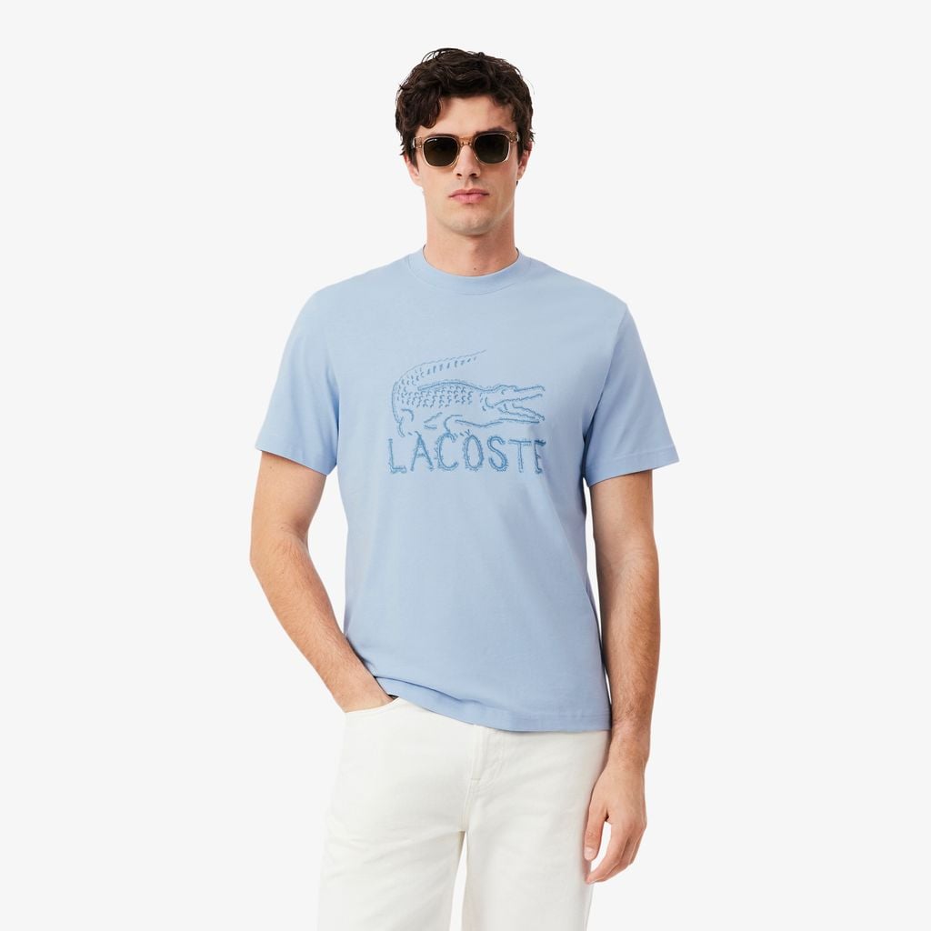 Áo Thun Lacoste Nam Dáng Cổ Điển Chất Liệu Cotton In Hình