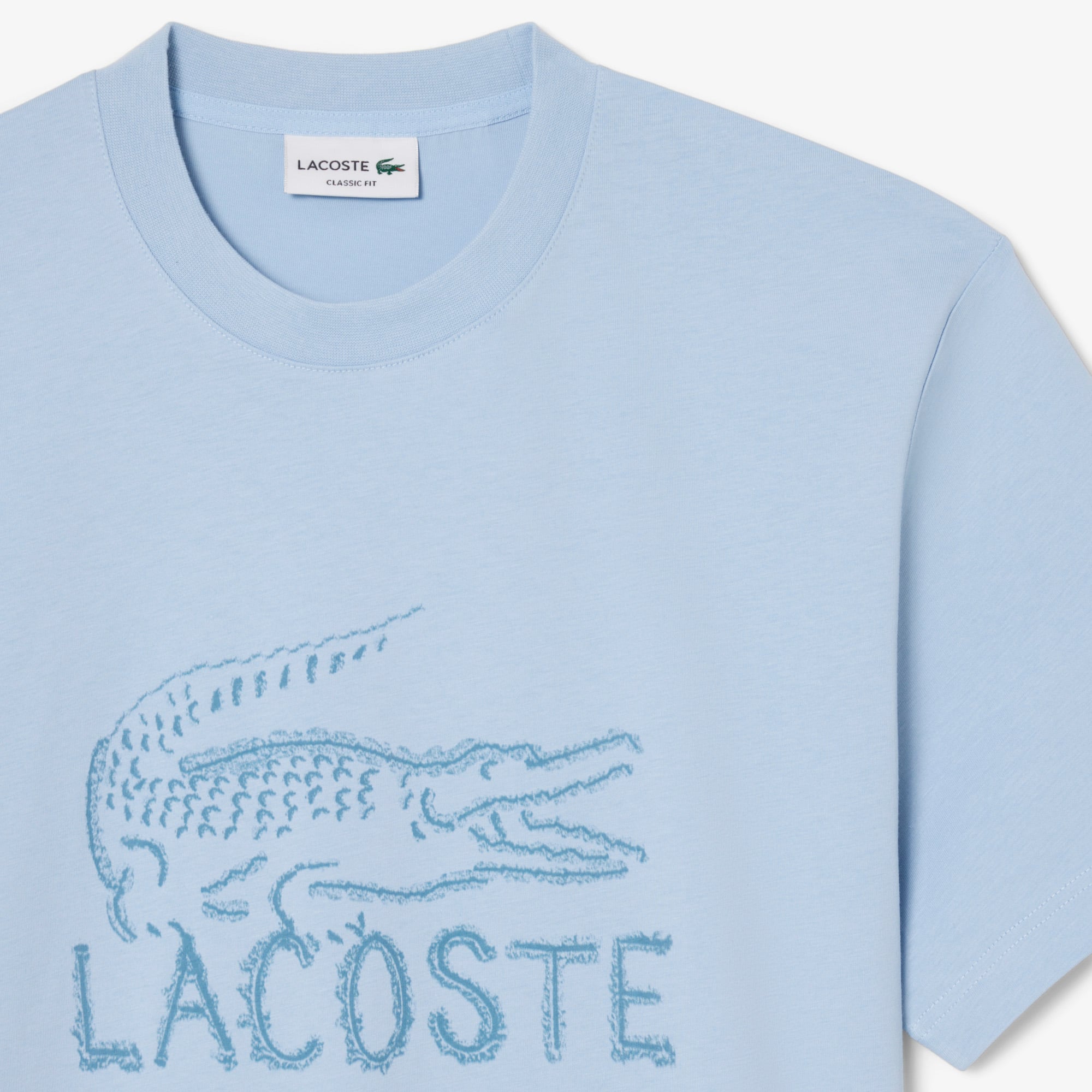 Áo Thun Lacoste Nam Dáng Cổ Điển Chất Liệu Cotton In Hình