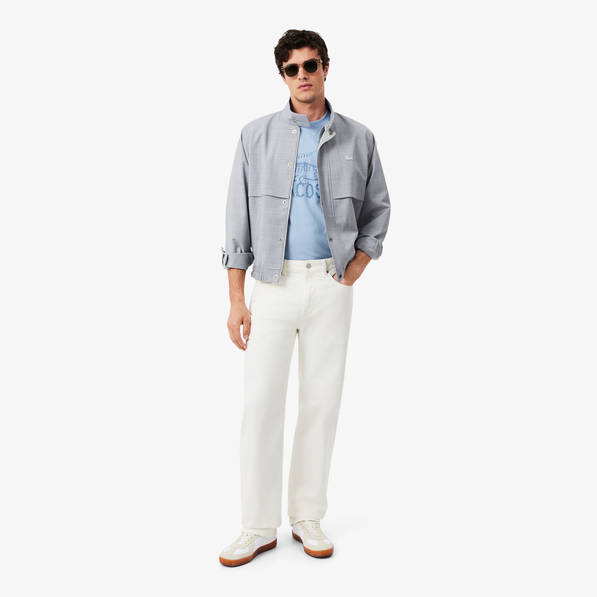 Áo Thun Lacoste Nam Dáng Cổ Điển Chất Liệu Cotton In Hình