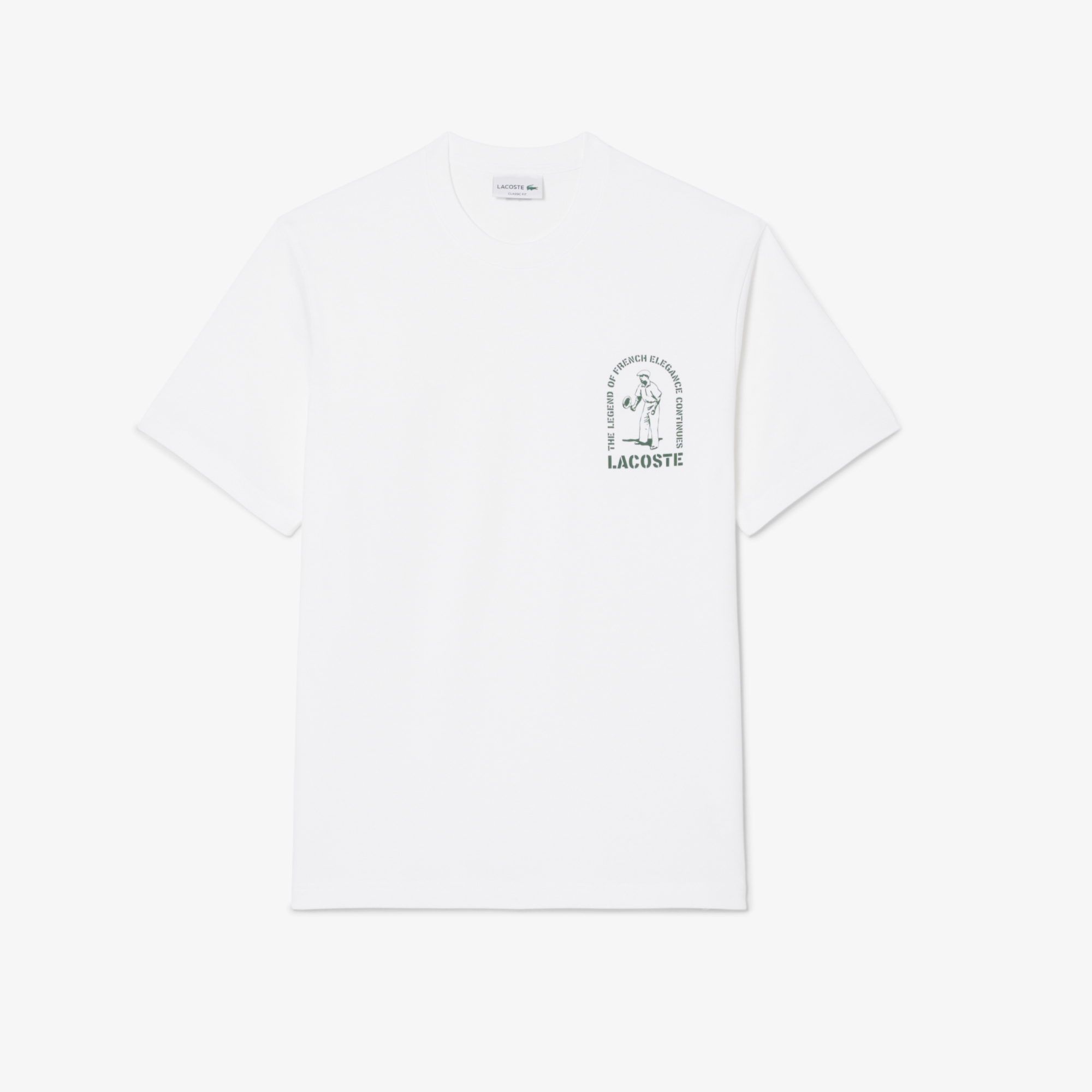 Áo Thun Lacoste Nam Dáng Cổ Điển Chất Liệu Cotton In Hình