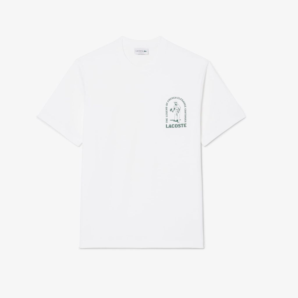 Áo Thun Lacoste Nam Dáng Cổ Điển Chất Liệu Cotton In Hình