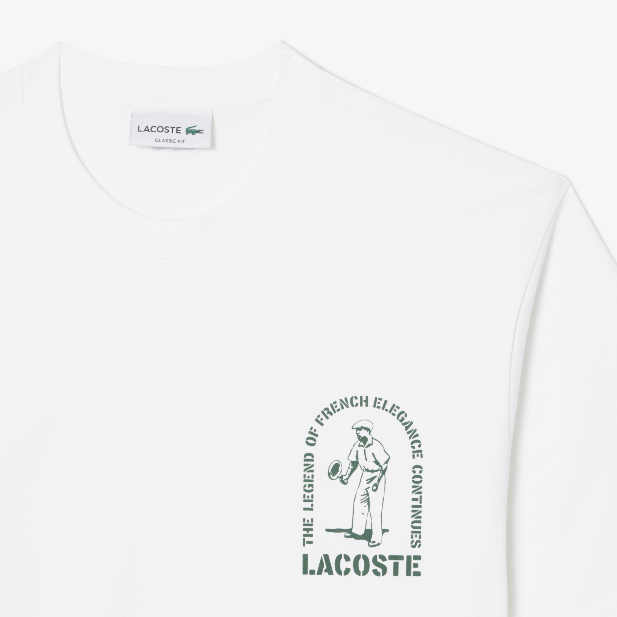 Áo Thun Lacoste Nam Dáng Cổ Điển Chất Liệu Cotton In Hình