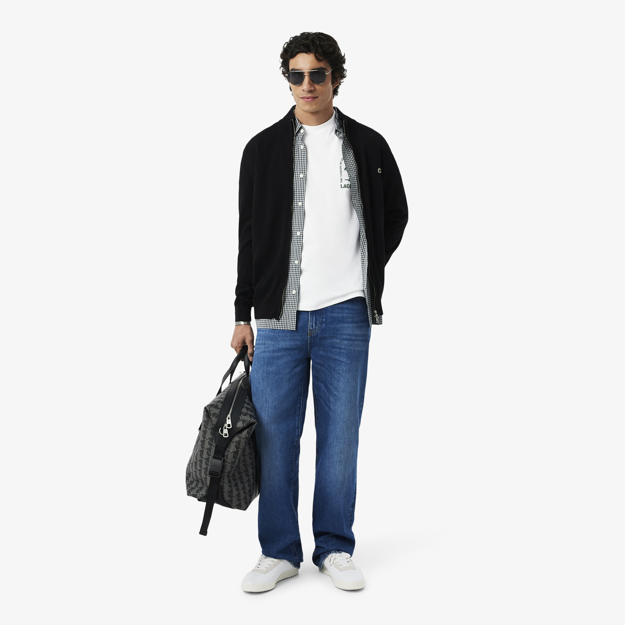 Áo Thun Lacoste Nam Dáng Cổ Điển Chất Liệu Cotton In Hình