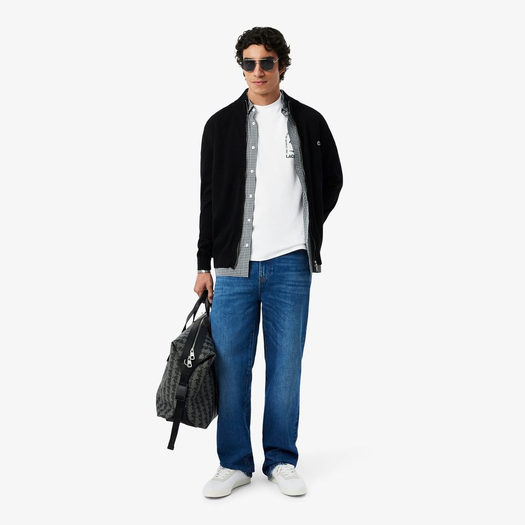 Áo Thun Lacoste Nam Dáng Cổ Điển Chất Liệu Cotton In Hình