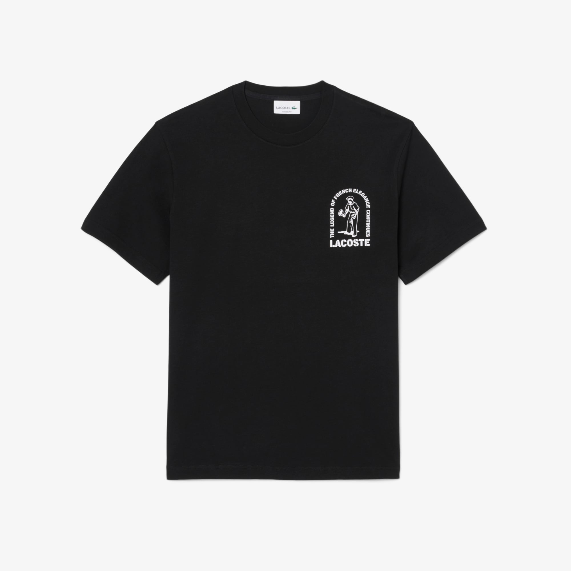 Áo Thun Lacoste Nam Dáng Cổ Điển Chất Liệu Cotton In Hình