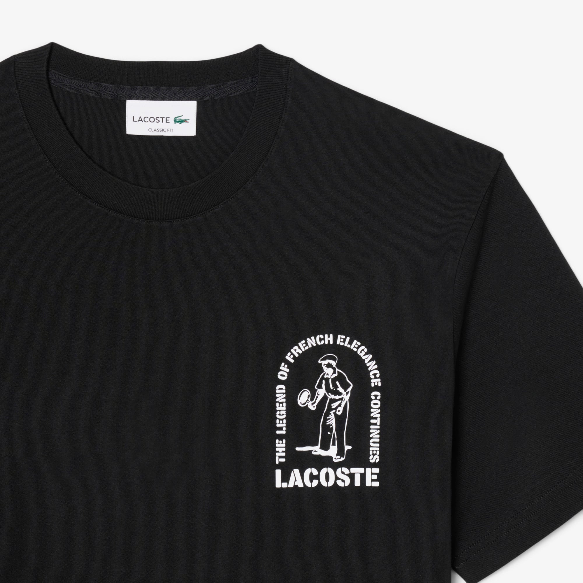Áo Thun Lacoste Nam Dáng Cổ Điển Chất Liệu Cotton In Hình