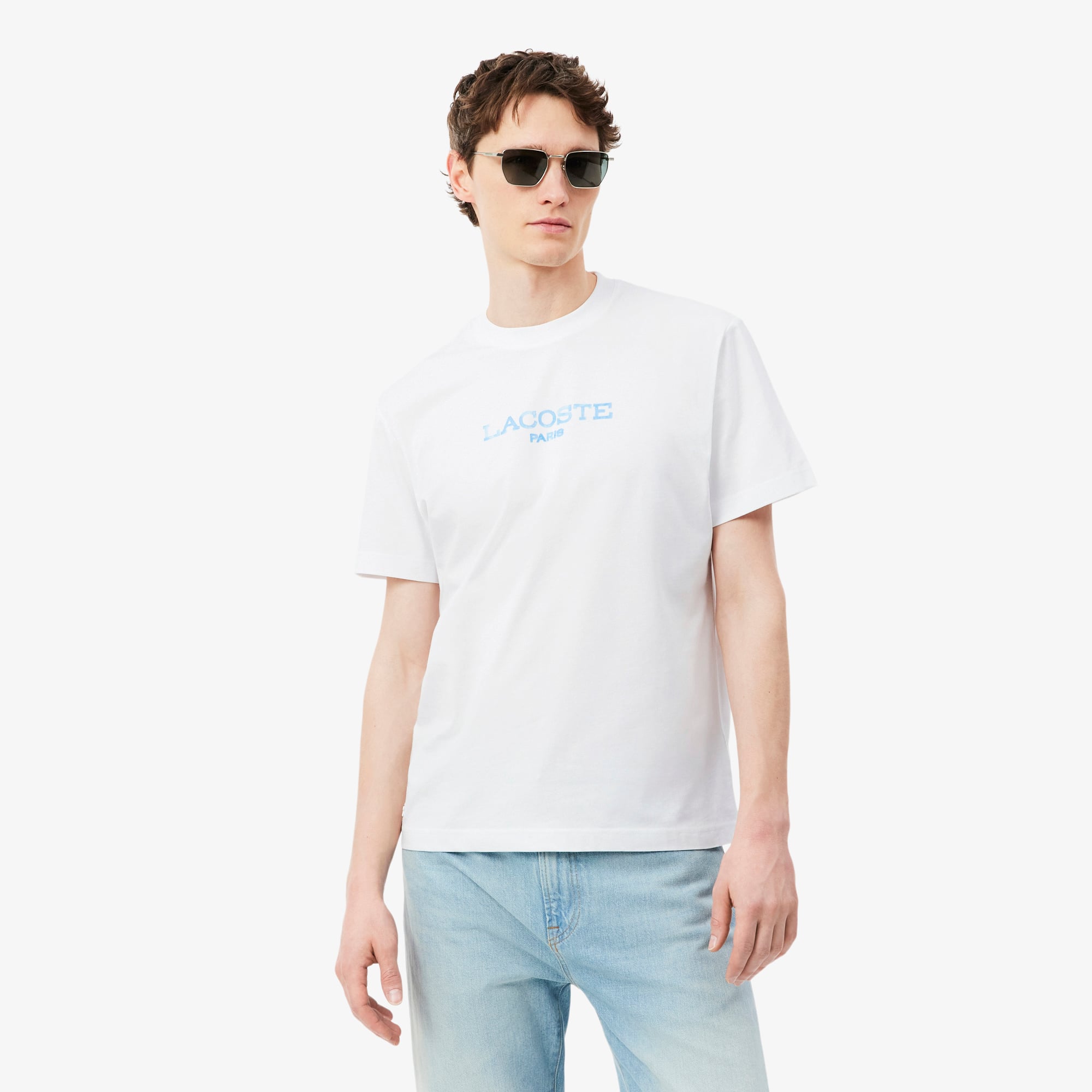 Áo Thun Lacoste Nam Dáng Cổ Điển Chất Liệu Cotton In Hình