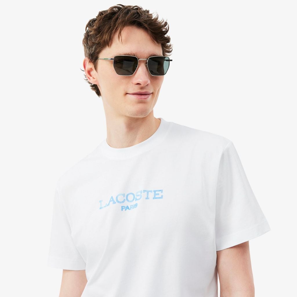 Áo Thun Lacoste Nam Dáng Cổ Điển Chất Liệu Cotton In Hình