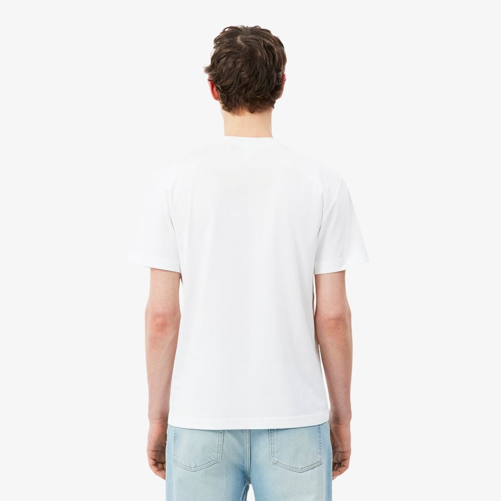 Áo Thun Lacoste Nam Dáng Cổ Điển Chất Liệu Cotton In Hình
