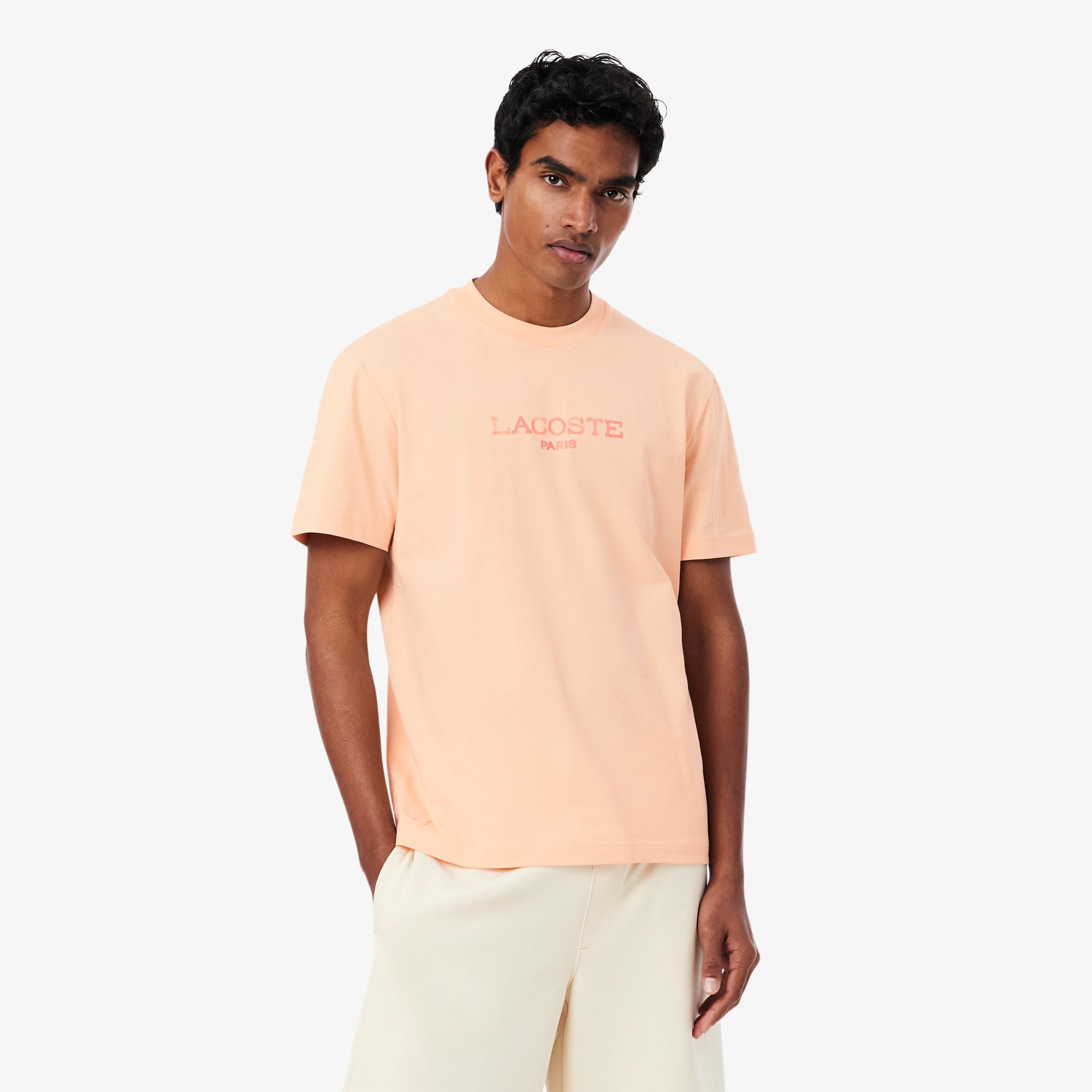 Áo Thun Lacoste Nam Dáng Cổ Điển Chất Liệu Cotton In Hình