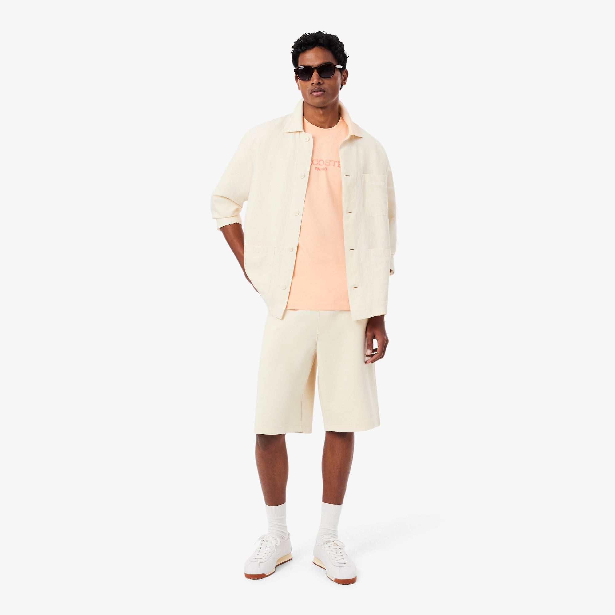 Áo Thun Lacoste Nam Dáng Cổ Điển Chất Liệu Cotton In Hình