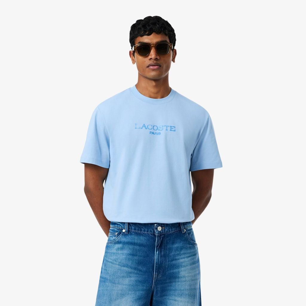 Áo Thun Lacoste Nam Dáng Cổ Điển Chất Liệu Cotton In Hình