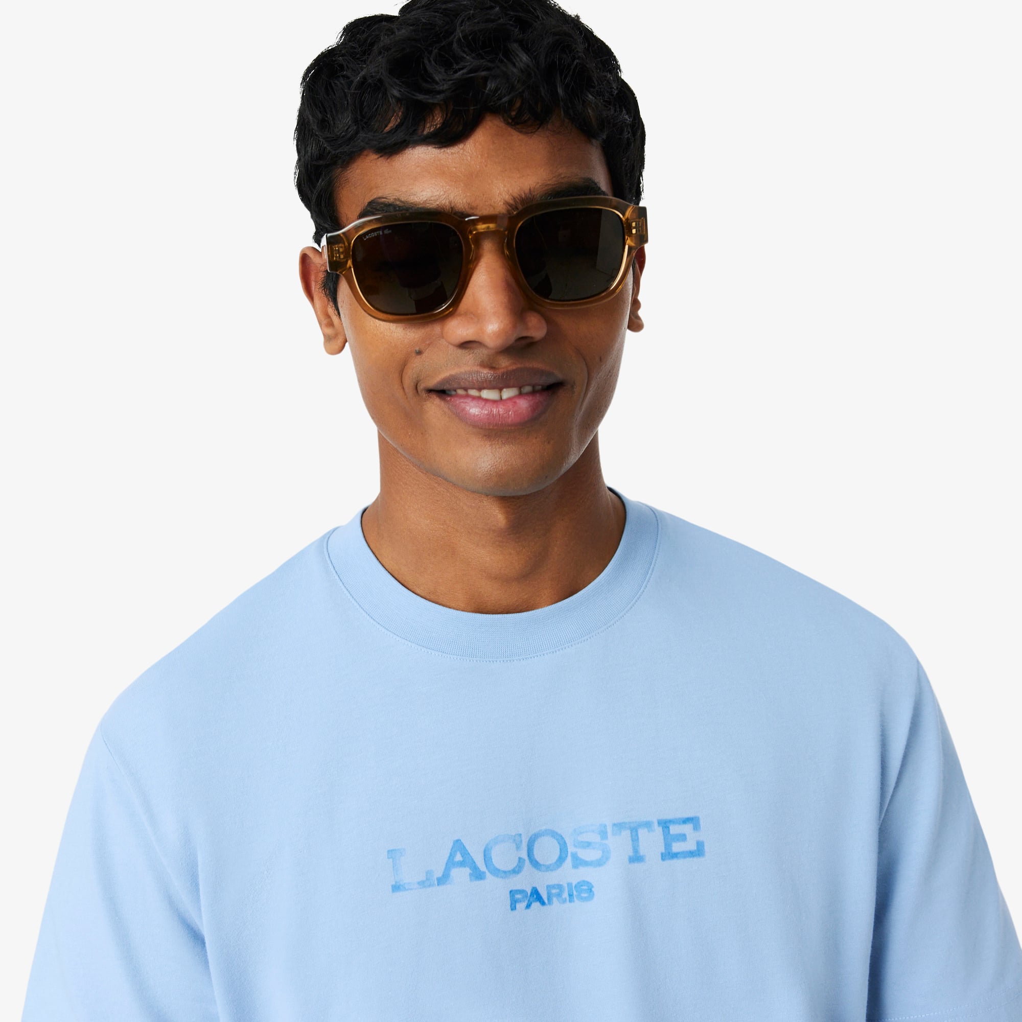 Áo Thun Lacoste Nam Dáng Cổ Điển Chất Liệu Cotton In Hình