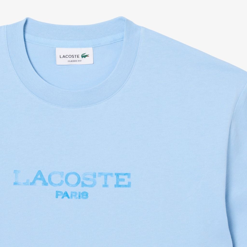 Áo Thun Lacoste Nam Dáng Cổ Điển Chất Liệu Cotton In Hình