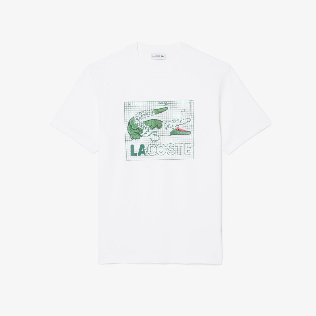 Áo Thun Lacoste Nam Dáng Cổ Điển Chất Liệu Cotton In Hình